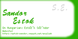 sandor estok business card